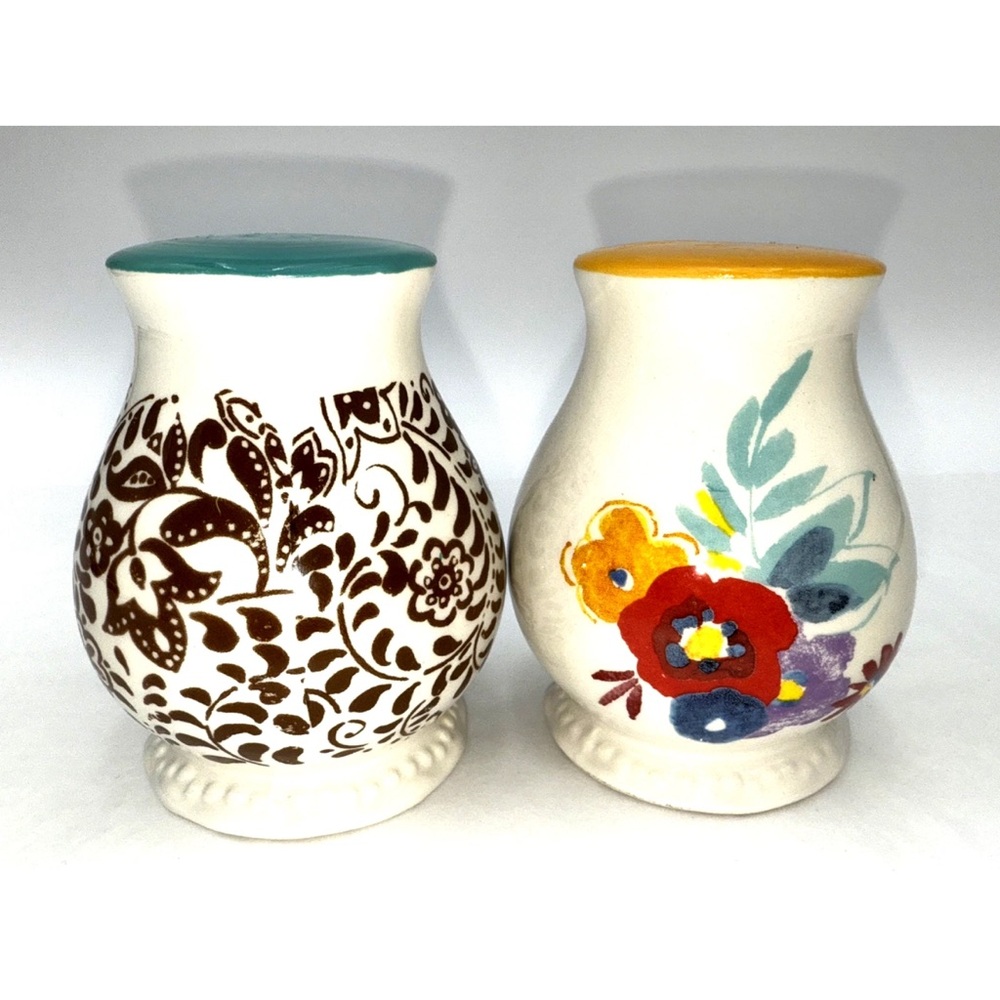 Ceramic Salt Pepper Shaker Pioneer Woman Floral Kitchen Table Decor